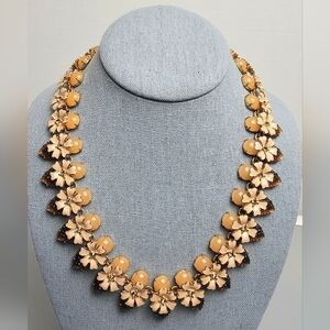 [J. Crew] Peach Floral Strawberry Statement Necklace
